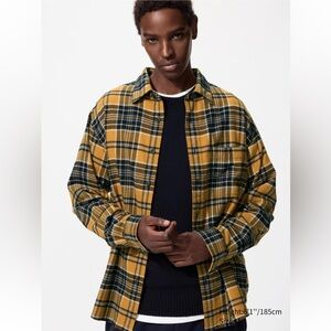 Uniqlo Mustard and Navy Plaid Shirt